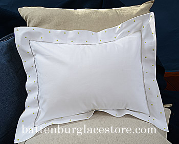 Pillow Sham. Black color Polka dot All around the pillow.12"x16"